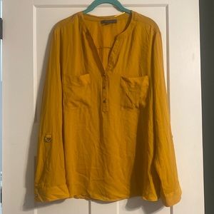 Lightly used women’s mustard yellow blouse size 18